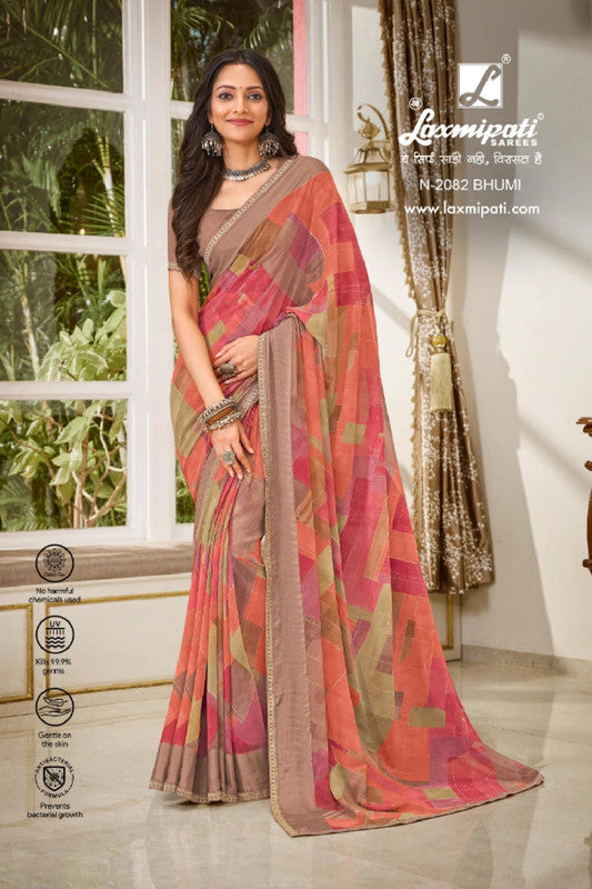 Laxmipati Indu N-2082 Multicolor Georgette Saree