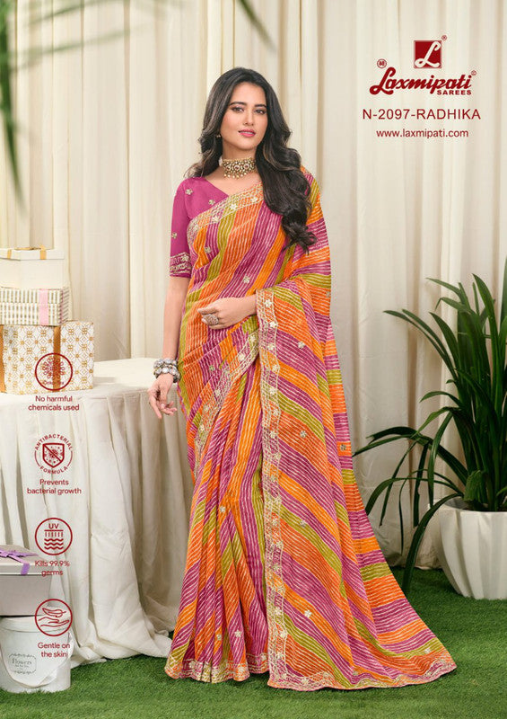 Laxmipati Murabbaa N-2097 Multicolor Organza Saree