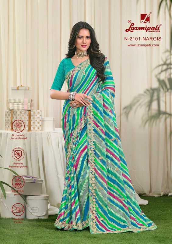 Laxmipati Murabbaa N-2101 Multicolor Paper Organza Saree