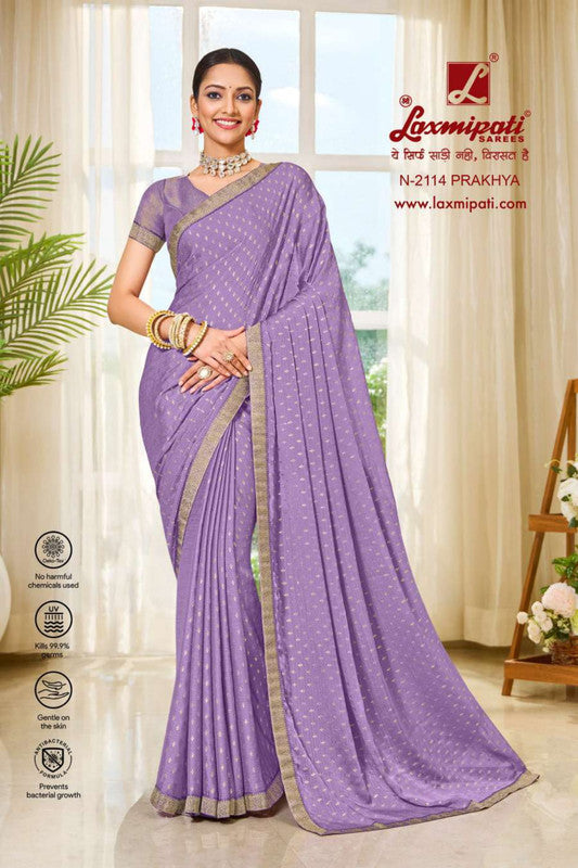 Laxmipati Ritika N-2114 Violet Silk Chiffon Saree