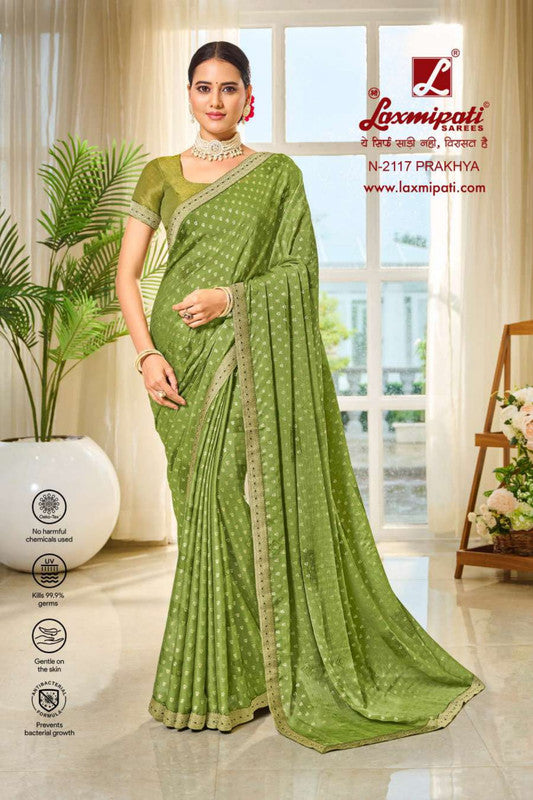 Laxmipati Ritika N-2117 Green Silk Chiffon Saree