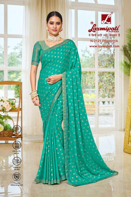 Laxmipati Ritika N-2121 Green Silk Chiffon Saree