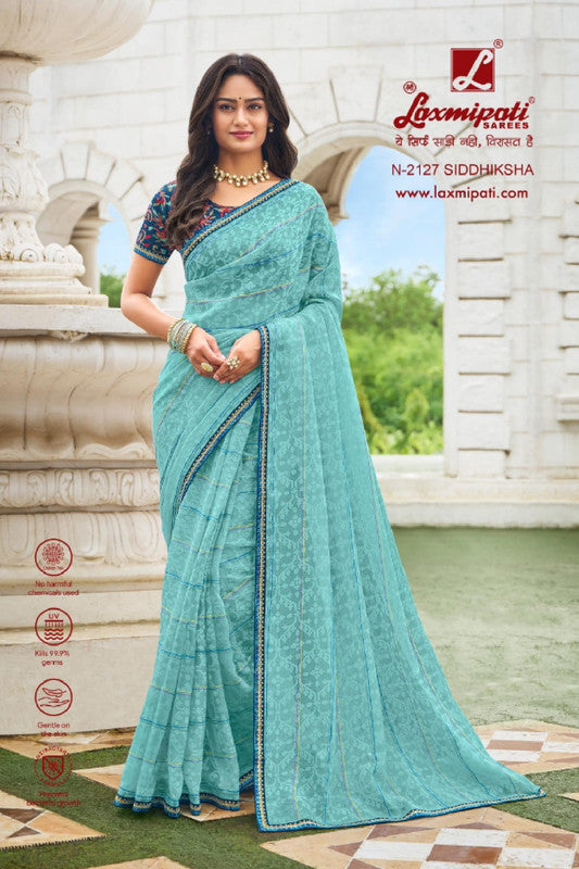 Laxmipati Diwani N-2127 Blue Brasso Saree