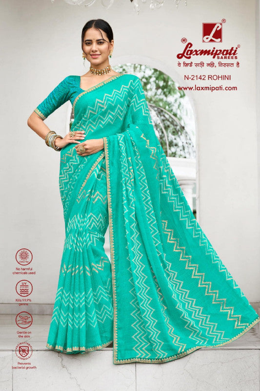 Laxmipati Diwani N-2142 Blue Chiffon Saree