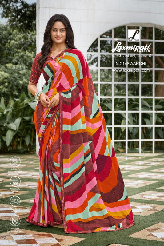 Laxmipati Diwani N-2148 Multicolor Georgette  Saree