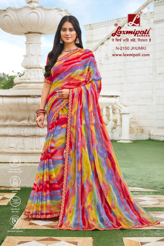 Laxmipati Diwani N-2150 Multicolor Sparkle Chiffon Saree