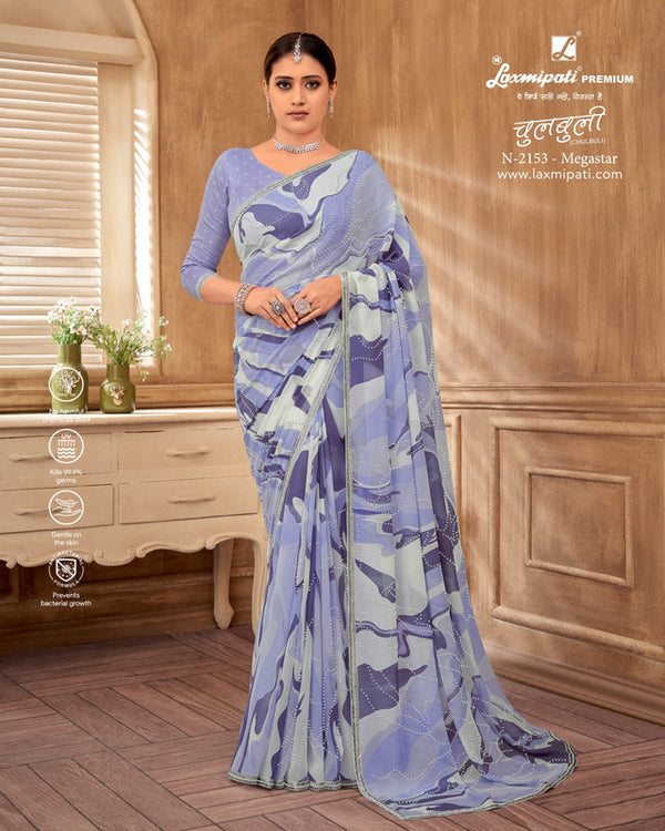 Laxmipati Chulbuli N-2153 Purple Heavy Georgette Saree