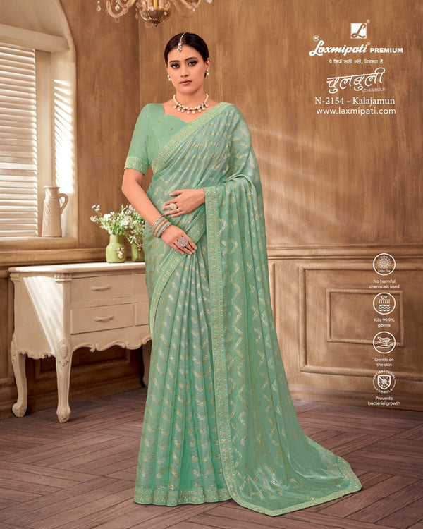 Laxmipati Chulbuli N-2154 Green Jimmy Choo Saree