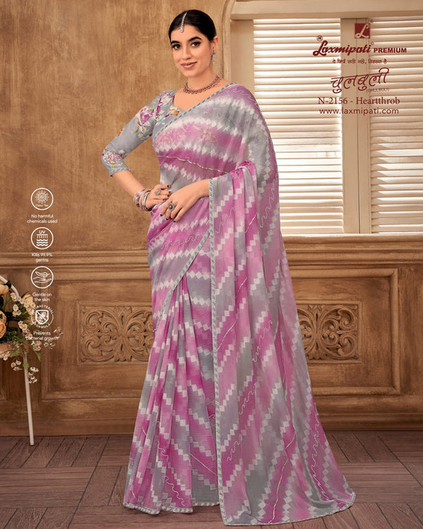 Laxmipati Chulbuli N-2156 Multicolor Chiffon Saree