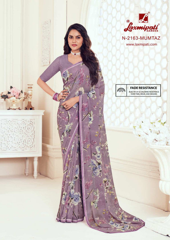 Laxmipati Gulbahar N-2163 Mauve Georgette Saree