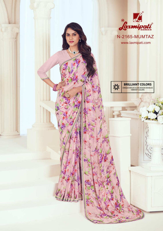 Laxmipati Gulbahar N-2165 Pink Georgette Saree