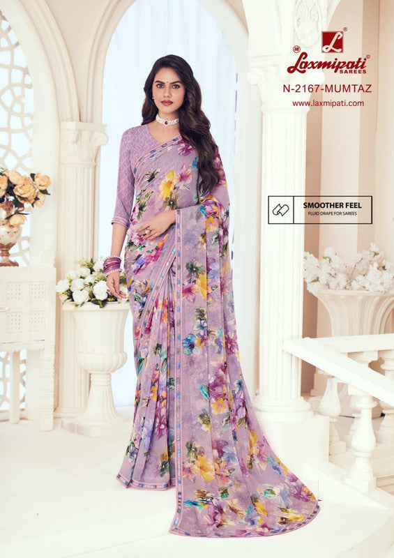 Laxmipati Gulbahar N-2167 Mauve Georgette Saree