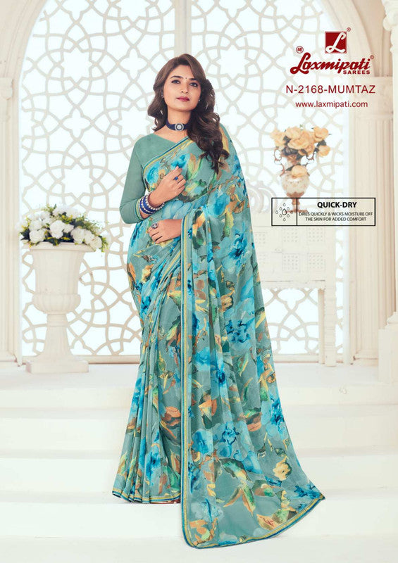 Laxmipati Gulbahar N-2168 Blue Georgette Saree