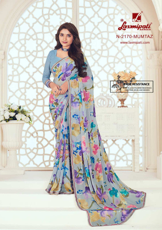 Laxmipati Gulbahar N-2170 Blue Georgette Saree