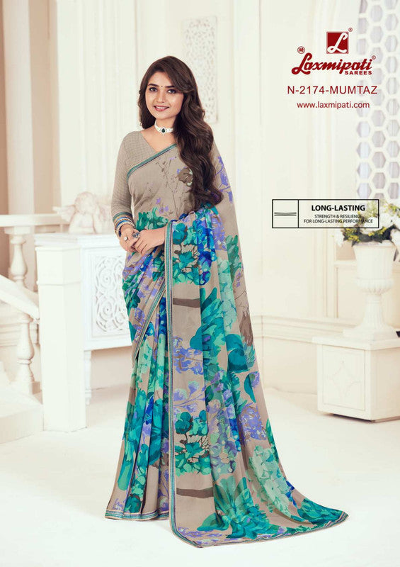 Laxmipati Gulbahar N-2174 Grey Georgette Saree