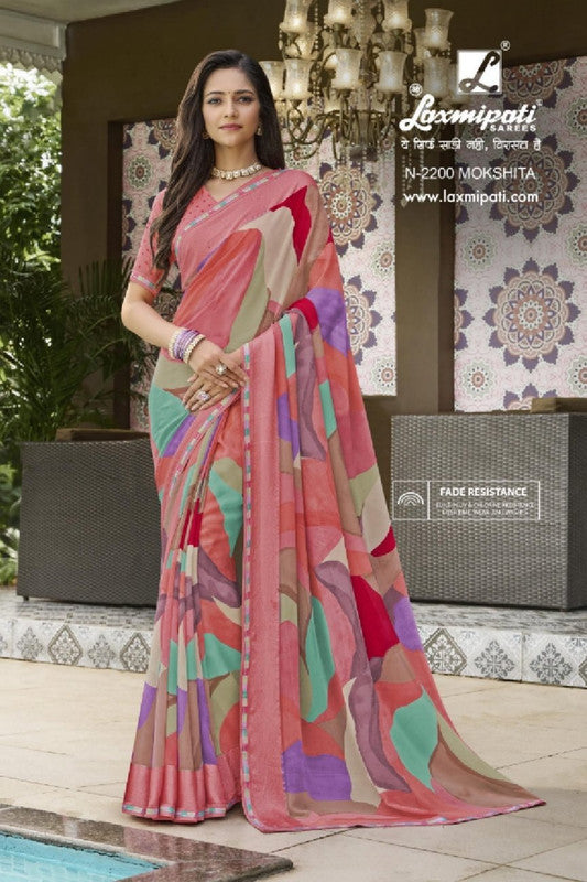 Laxmipati Amrit Varsha N-2200 Pink Georgette Saree