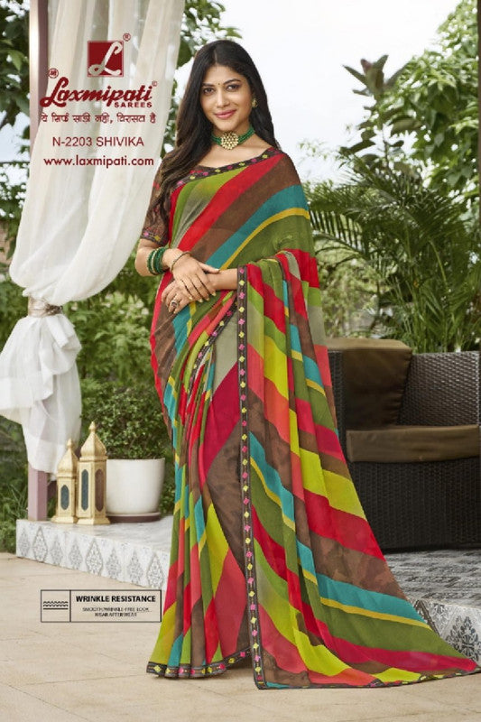 Laxmipati Amrit Varsha N-2203 Multicolor Georgette Saree