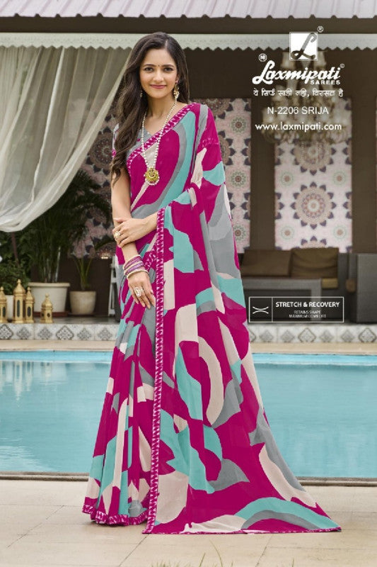 Laxmipati Amrit Varsha N-2206 Pink Georgette Saree