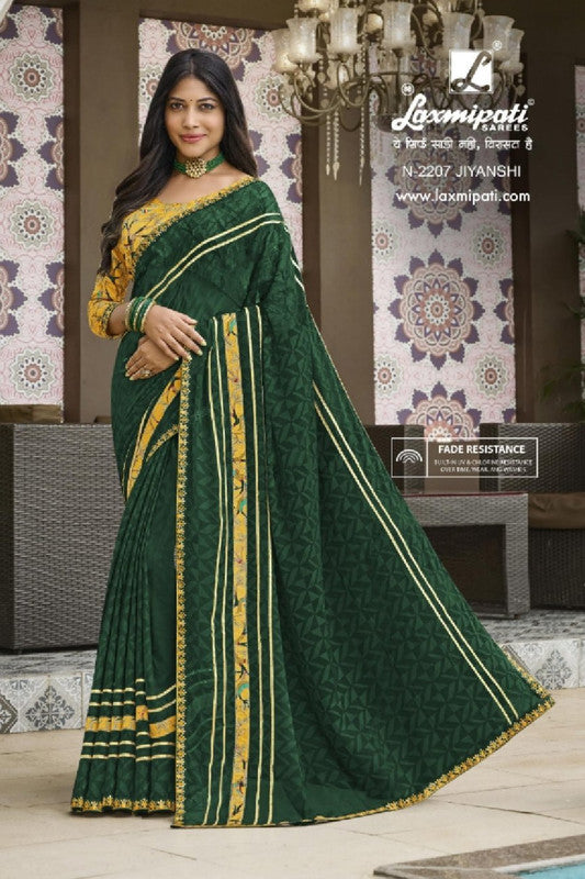 Laxmipati Amrit Varsha N-2207 Green Brasso Saree