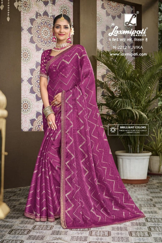 Laxmipati Amrit Varsha N-2212 Violet Jimmy Organza Saree