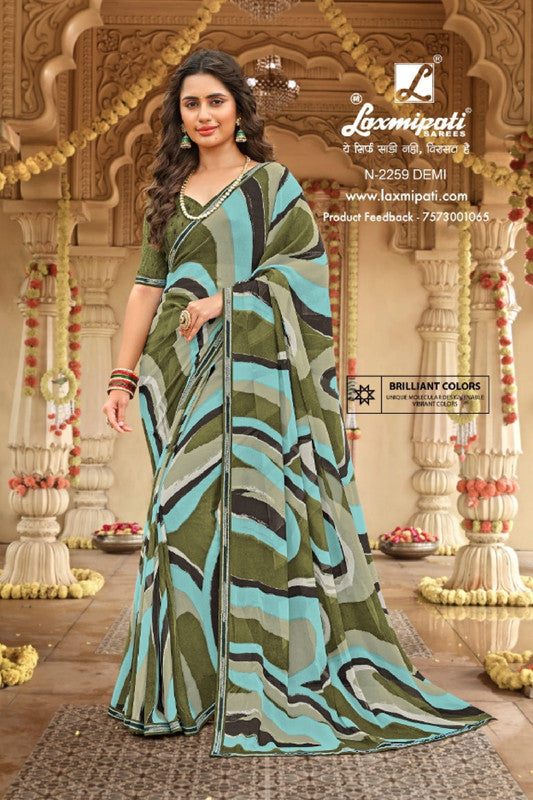 Laxmipati Dhan Laxmi N-2259 Green Georgette Saree