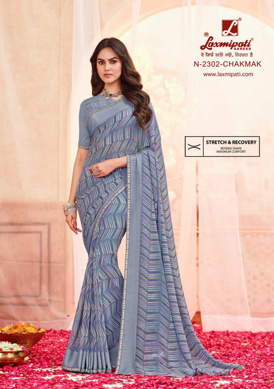 Laxmipati Rangmanch N-2302 Blue Georgette Saree