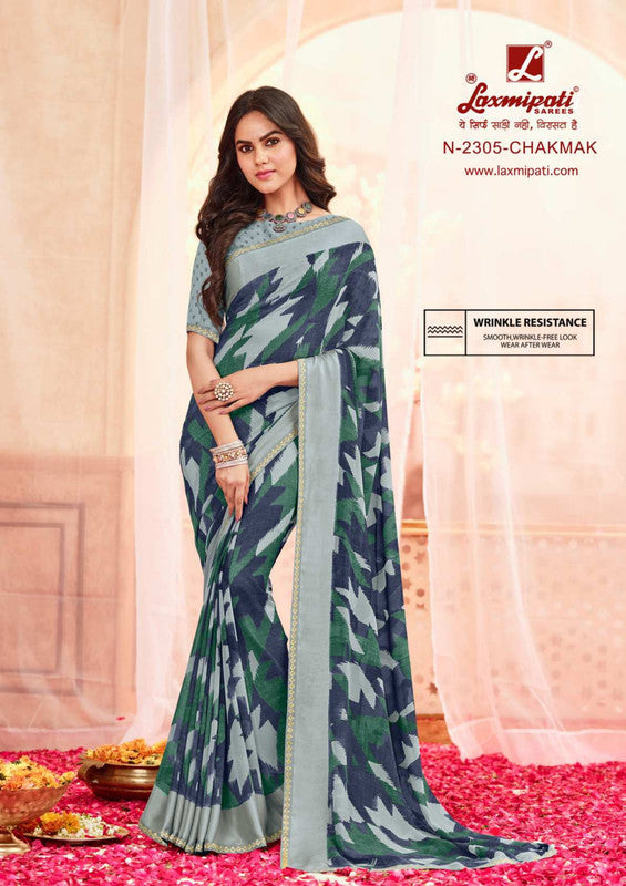 Laxmipati Rangmanch N-2305 Grey Georgette Saree