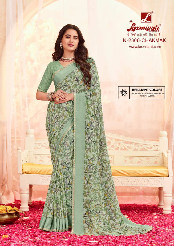 Laxmipati Rangmanch N-2306 Green Georgette Saree