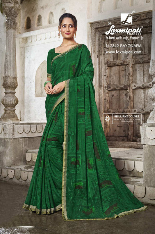 Laxmipati Zill Mill N-2342 Green Georgette Saree