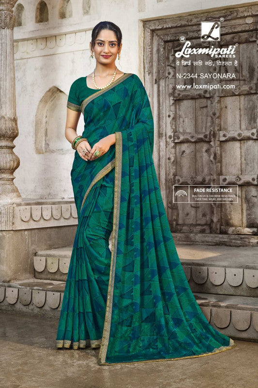 Laxmipati Zill Mill N-2344 Blue Georgette Saree