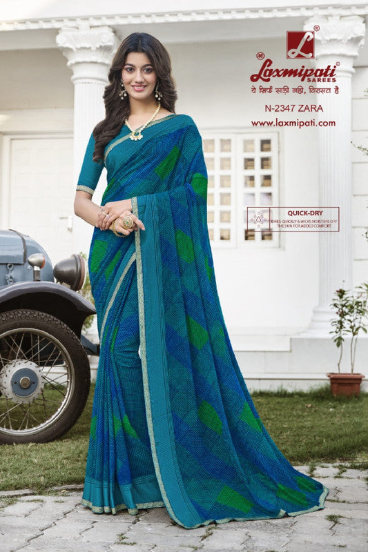 Laxmipati Zoya N-2347 Blue Georgette Saree