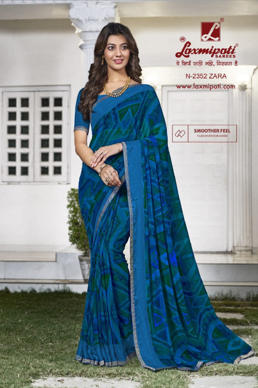 Laxmipati Zoya N-2352 Blue Georgette Saree