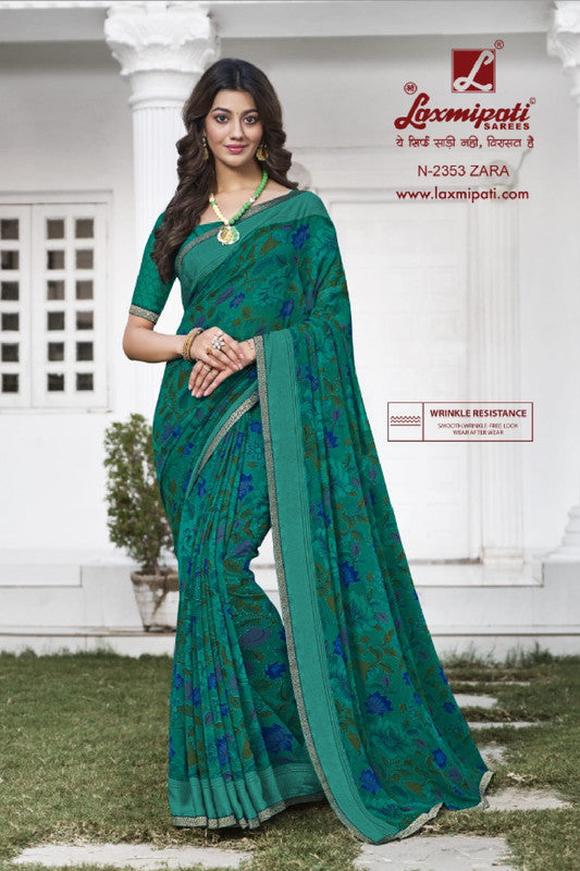 Laxmipati Zoya N-2353 Green Georgette Saree