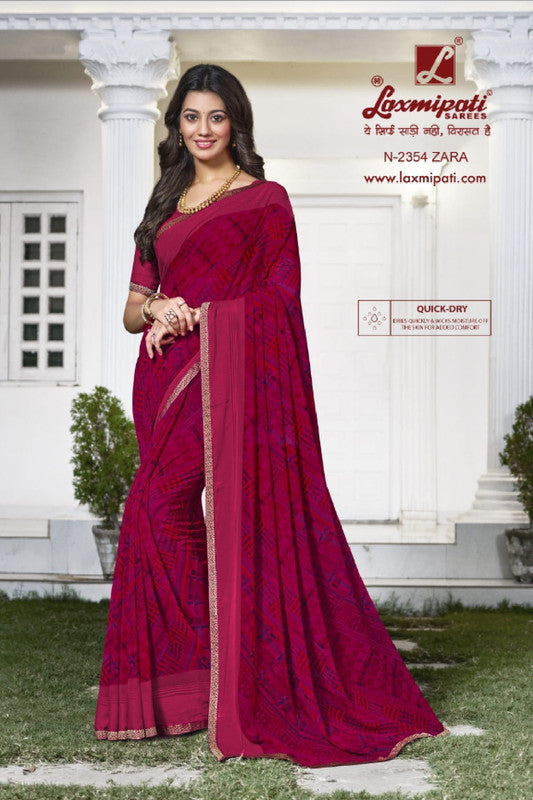 Laxmipati Zoya N-2354 Red Georgette Saree