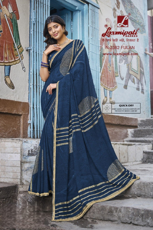 Laxmipati Parampara N-2382 Blue Heavy Georgette Saree