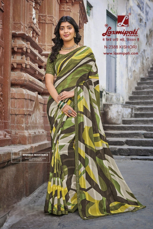 Laxmipati Parampara N-2388 Green Georgette Saree