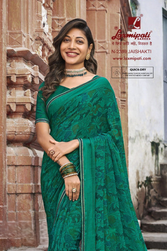 Laxmipati Parampara N-2389 Green Georgette Saree