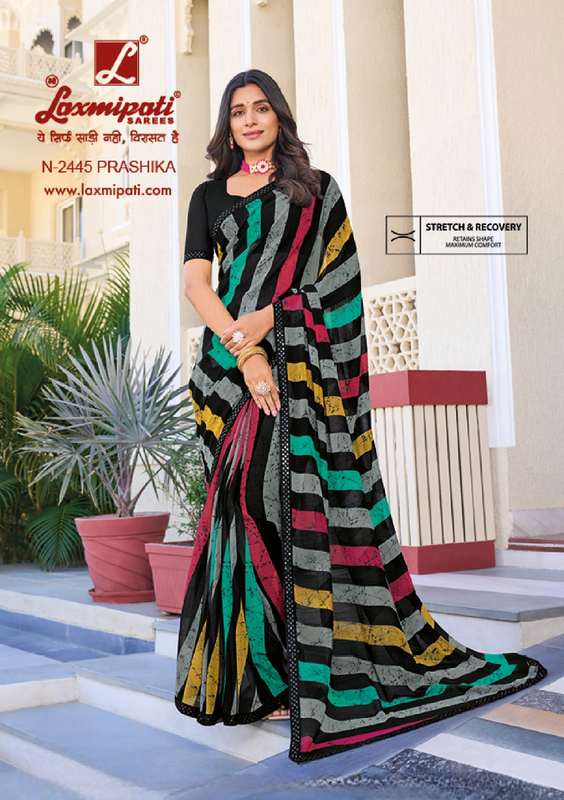 Laxmipati Rang Panchami N-2445 Black Georgette Saree