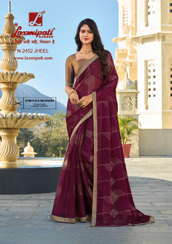 Laxmipati Rang Panchami N-2452 Wine Jimmy Choo Saree