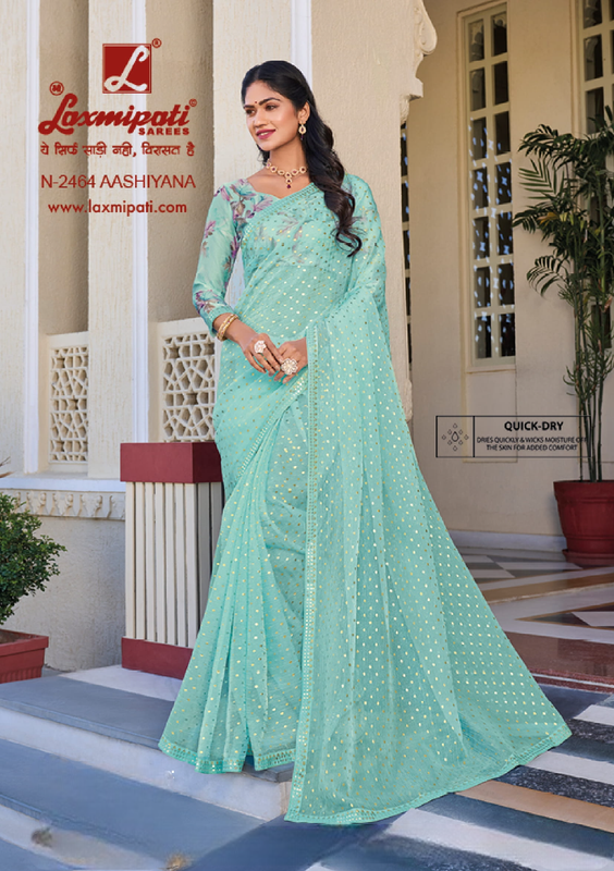 Laxmipati Rang Panchami N-2464 Baby Blue Jimmy Choo Saree