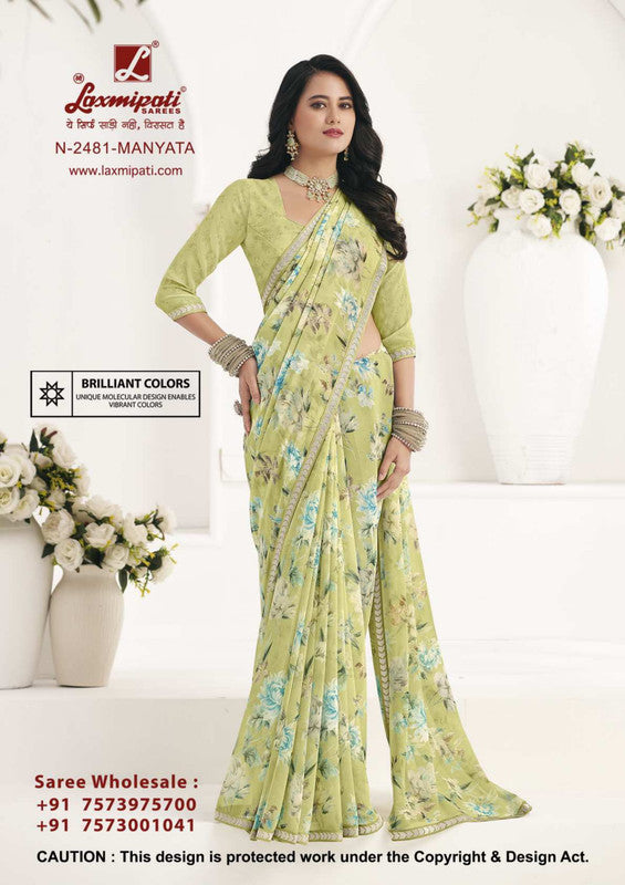 Laxmipati Gulabo N-2481 Green Georgette Saree