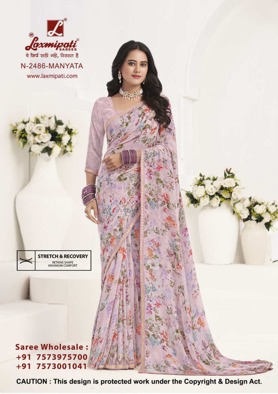 Laxmipati Gulabo N-2486 Pink Georgette Saree