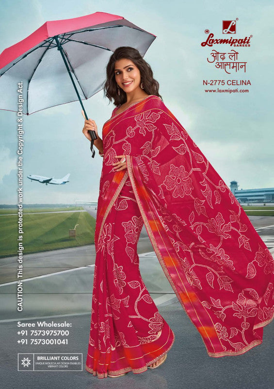 Laxmipati Radhika N-2775 - Rani Crush Chiffon Drape By Sanskar Sarees