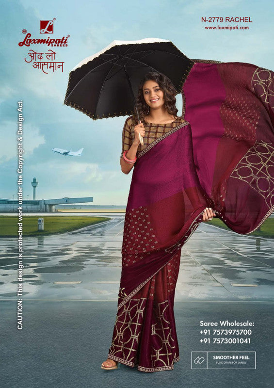 Laxmipati Radhika N-2779 - Wine/Maroon Jimmy Choo Drape By Sanskar Sarees