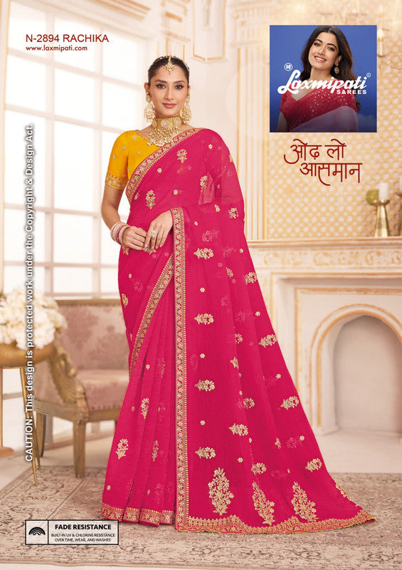 Laxmipati Chakor N-2894 - Rani Crush Chiffon Drape By Sanskar Sarees
