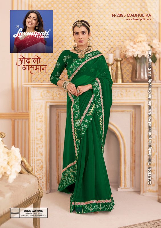 Laxmipati Chakor N-2895 - Green Organza Drape By Sanskar Sarees