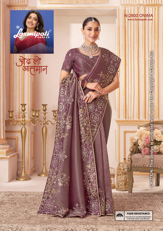 Laxmipati Chakor N-2900 - Purple Organza Drape By Sanskar Sarees