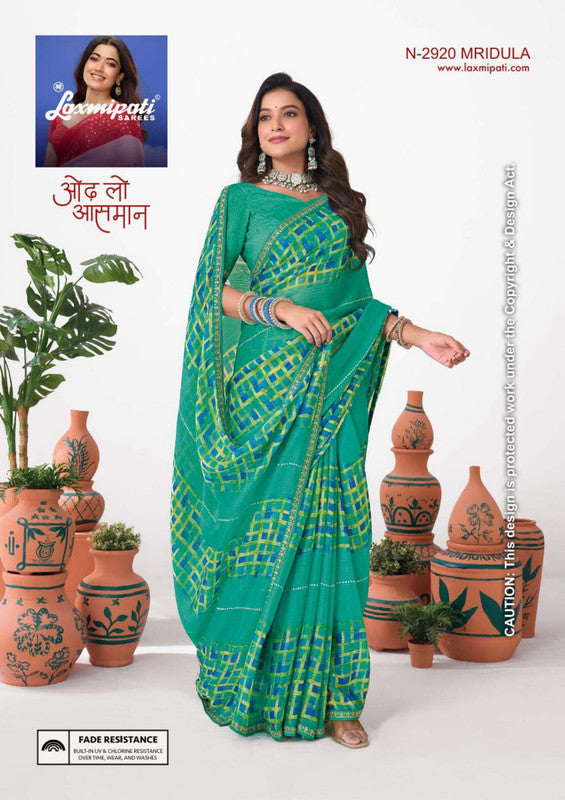 Laxmipati Ishita N-2920 - Sky Blue Sparkle Chiifon Drape By Sanskar Sarees