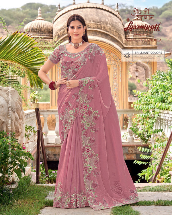 Laxmipati Uphaar N-2995 - Onion Jimmy Choo Drape By Sanskar Sarees