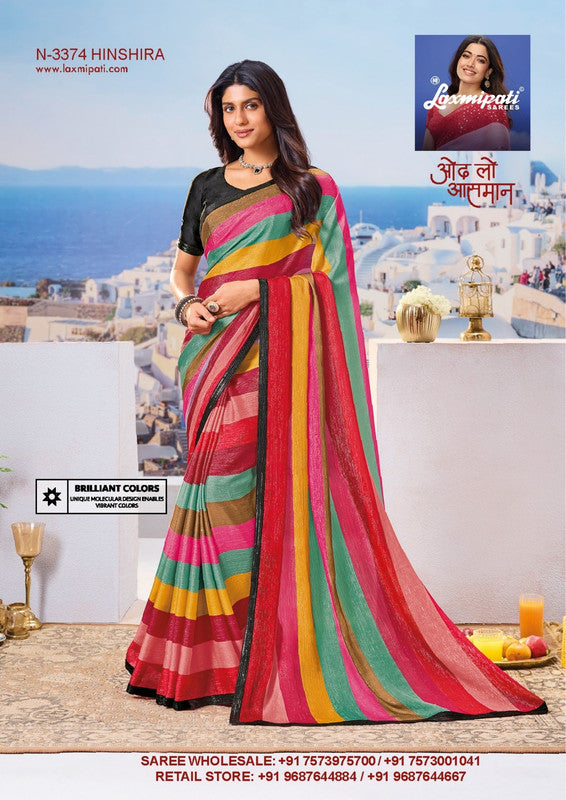 Laxmipati Kit Kat 8528 Red Georgette Saree – SANSKAR